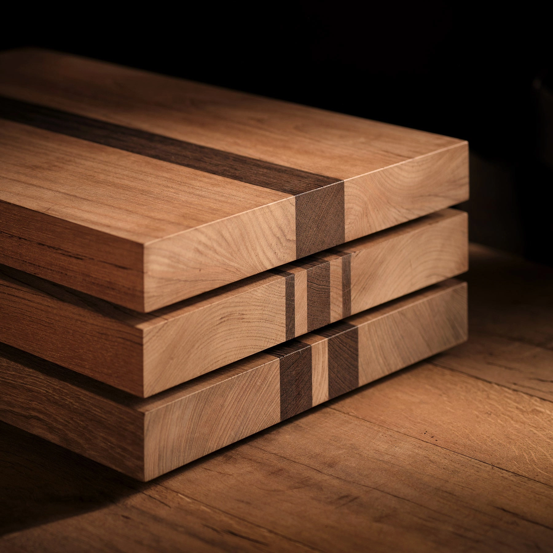 14X20 Teak Serving Board - Teak/Natural Finish with Single Stripe
