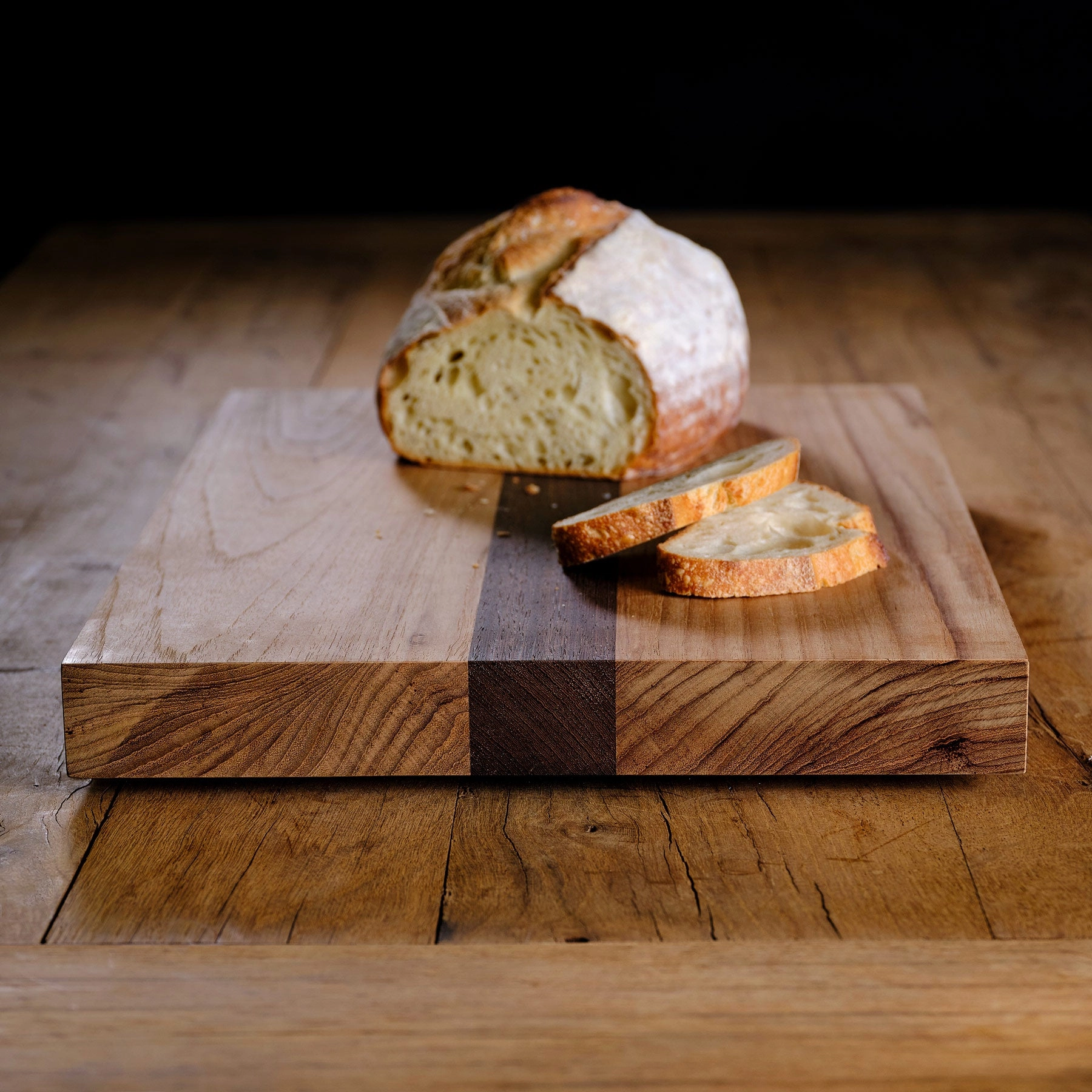 14X20 Teak Serving Board - Teak/Natural Finish with Single Stripe