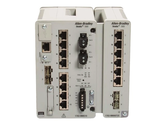 Allen-Bradley Stratix 5800 1783-MMS10 - Switch - managed - 8 x 10/100/1000   2 x Gigabit SFP - DIN rail mountable - DC power