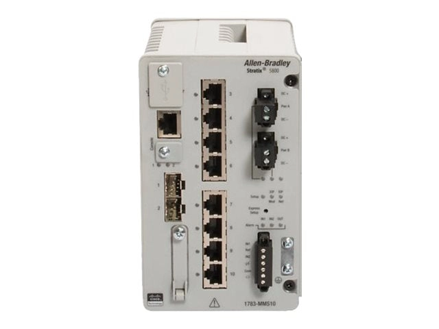 Allen-Bradley Stratix 5800 1783-MMS10B - Switch - managed - 8 x 10/100/1000   2 x Gigabit SFP - DIN rail mountable - DC power