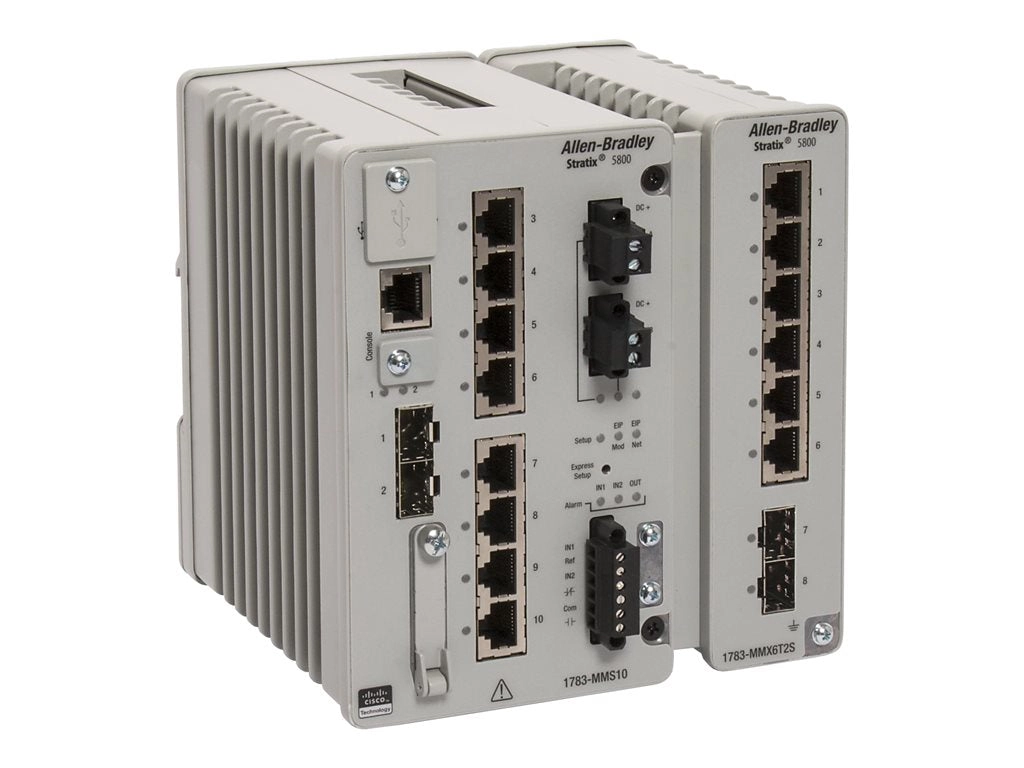 Allen-Bradley Stratix 5800 1783-MMS10BE - Switch - managed - 8 x 10/100/1000 (PoE )   2 x Gigabit SFP - DIN rail mountable -