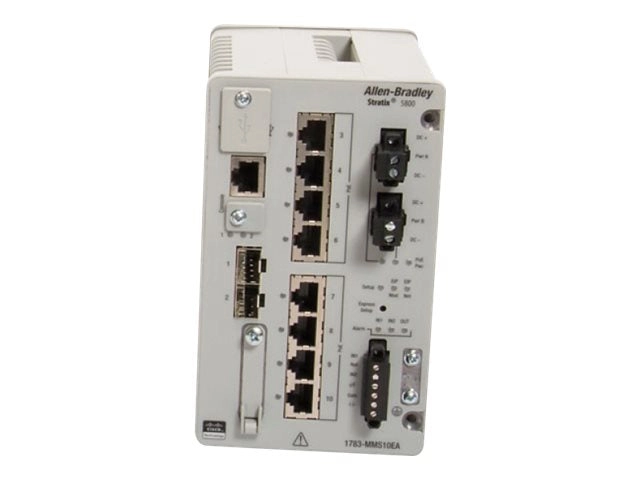 Allen-Bradley Stratix 5800 1783-MMS10EA - Switch - managed - 8 x 10/100/1000 (PoE )   2 x Gigabit SFP - DIN rail mountable -
