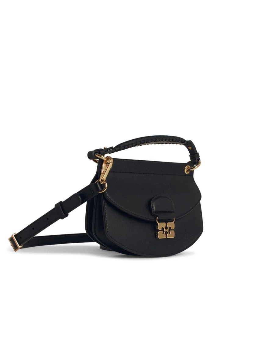 'Apo-G' Black Leather Bag