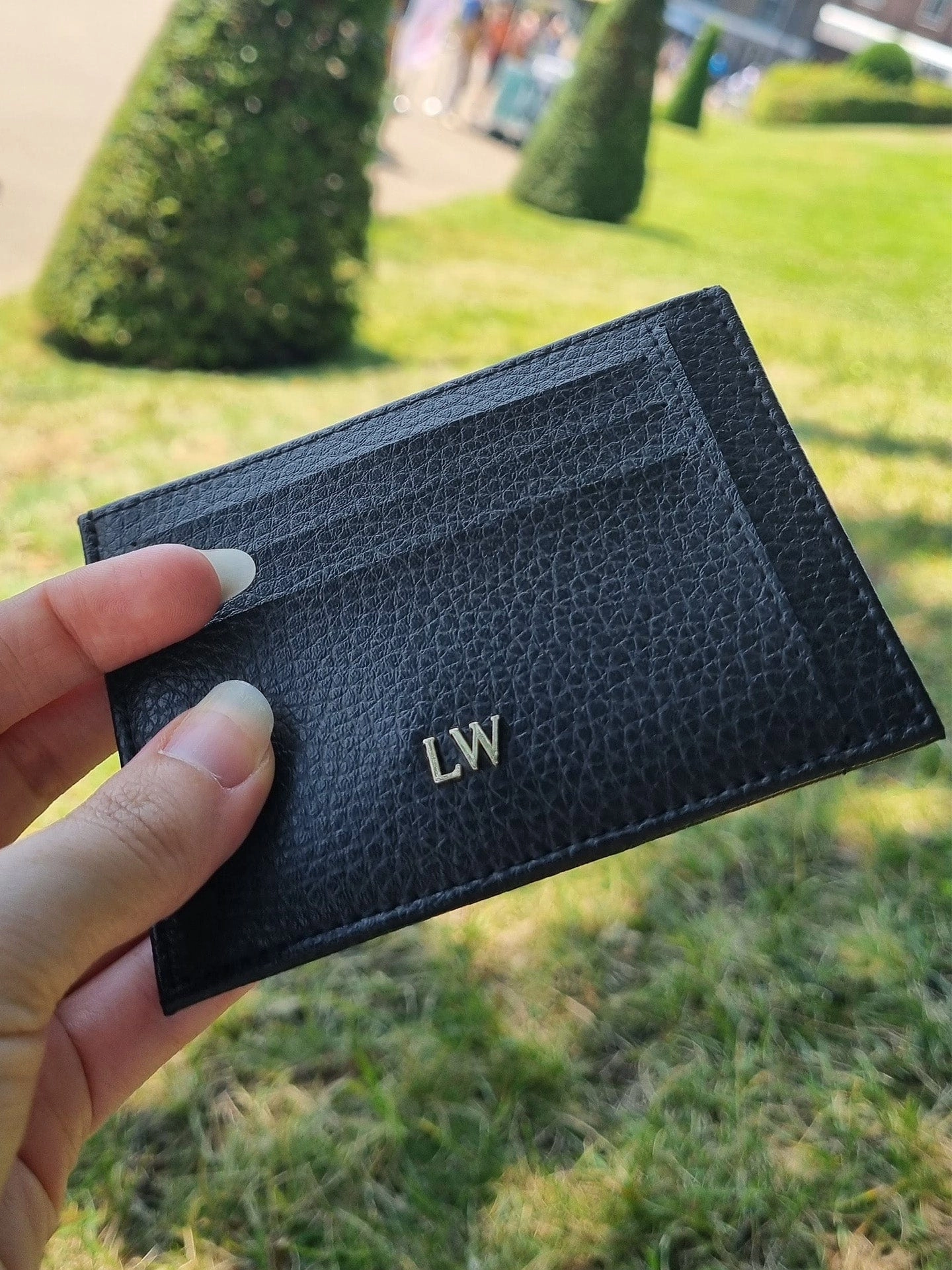 Ash MIRUM® Leather Vegan Cardholder | Black & Gold