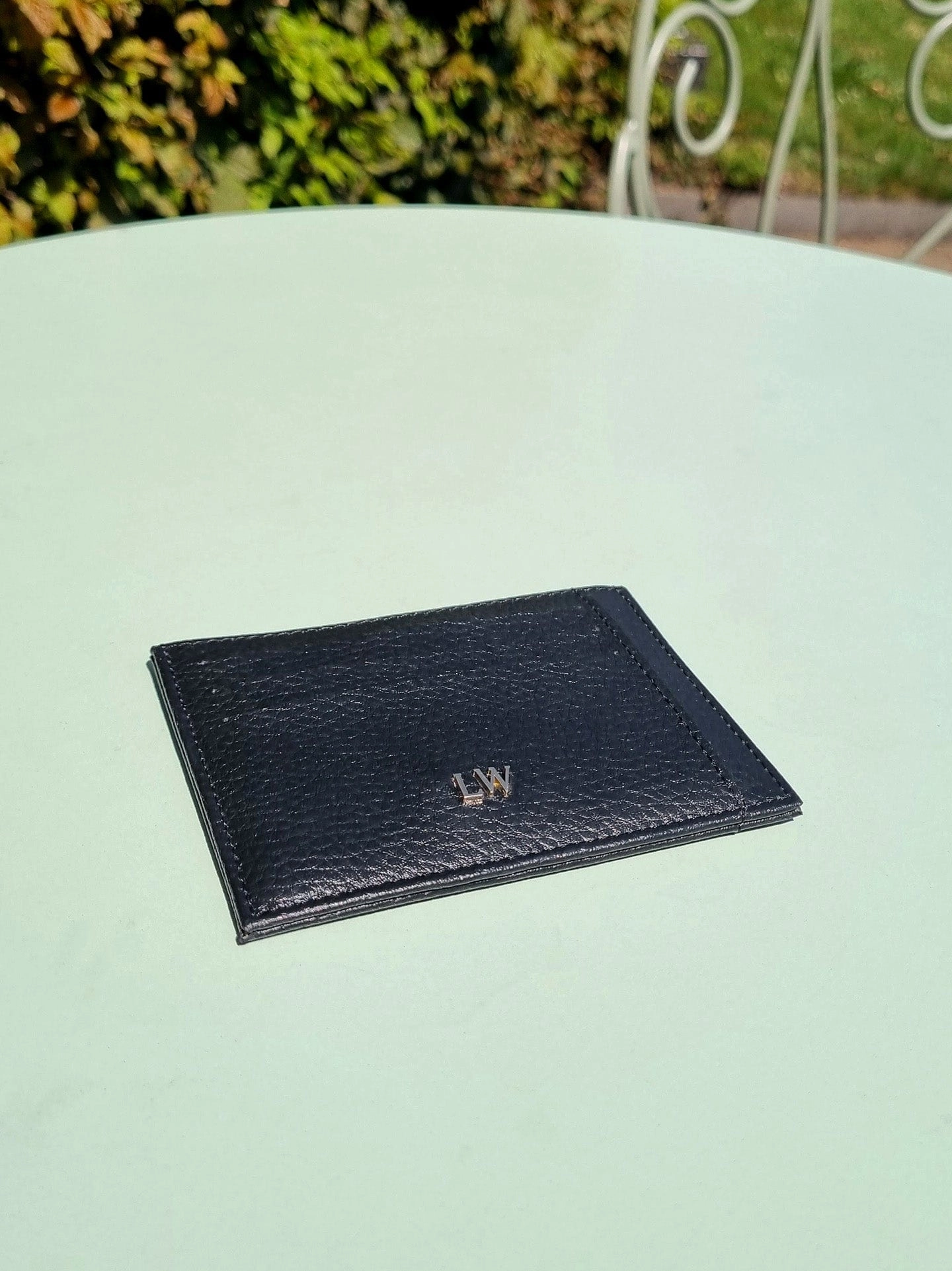 Ash MIRUM® Leather Vegan Cardholder | Black & Gold
