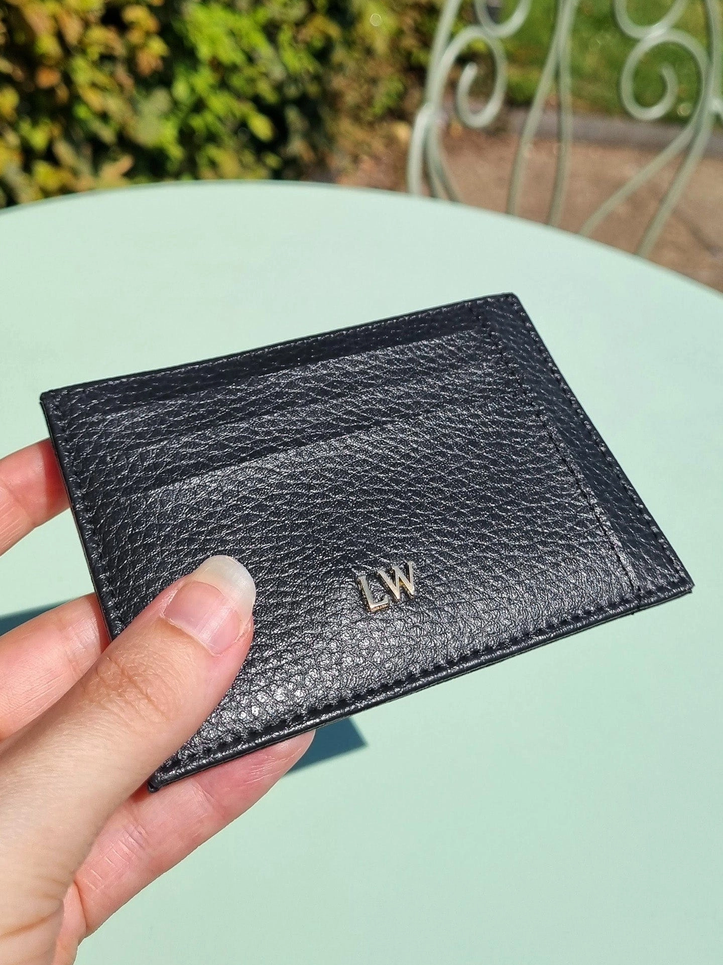Ash MIRUM® Leather Vegan Cardholder | Black & Gold