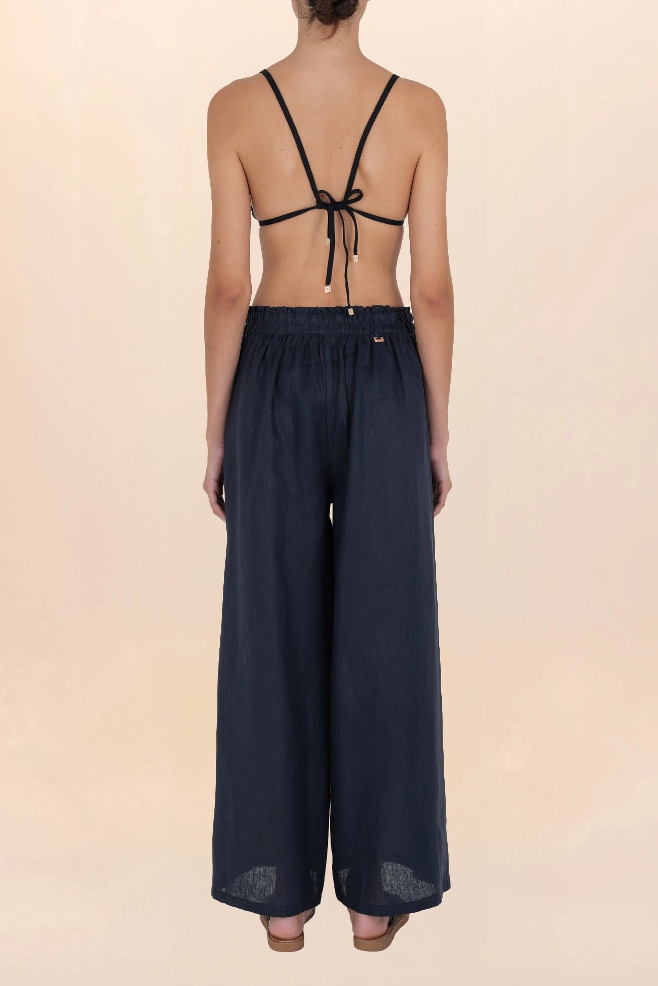 Blue Open Linen Pants