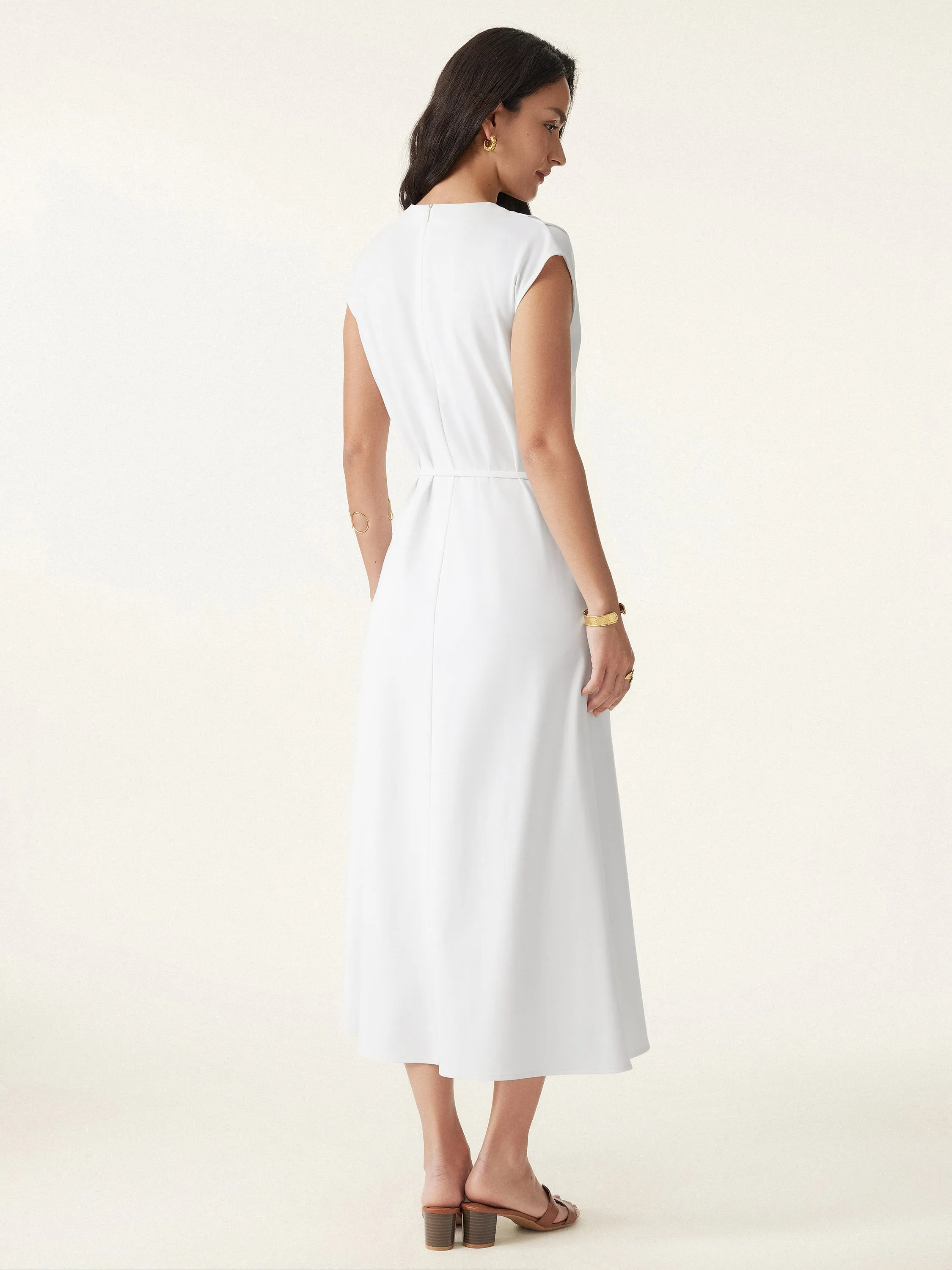 Breezy Easy Crewneck Zippered Midi Dress