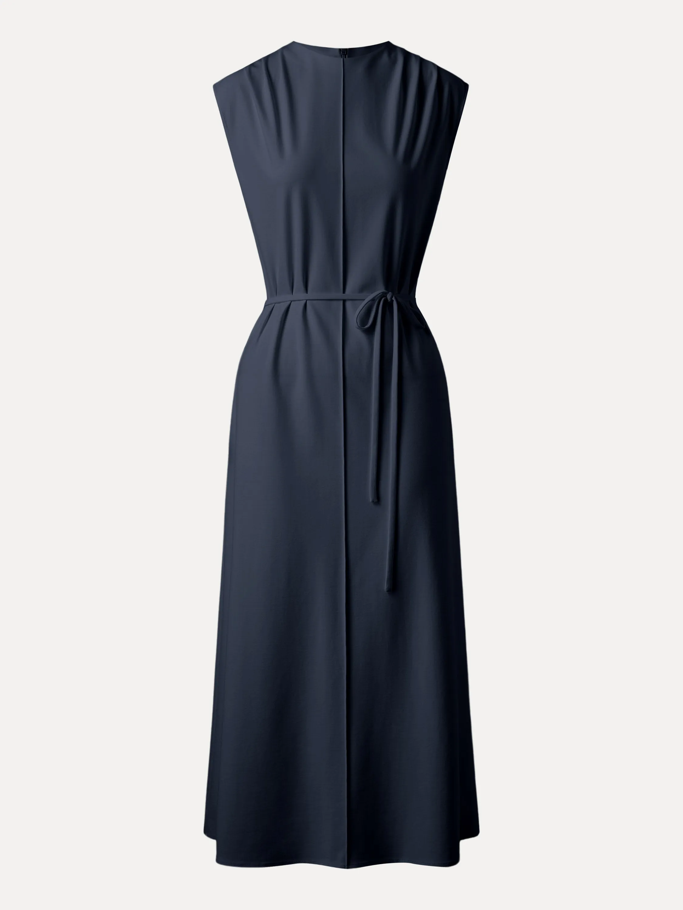 Breezy Easy Crewneck Zippered Midi Dress