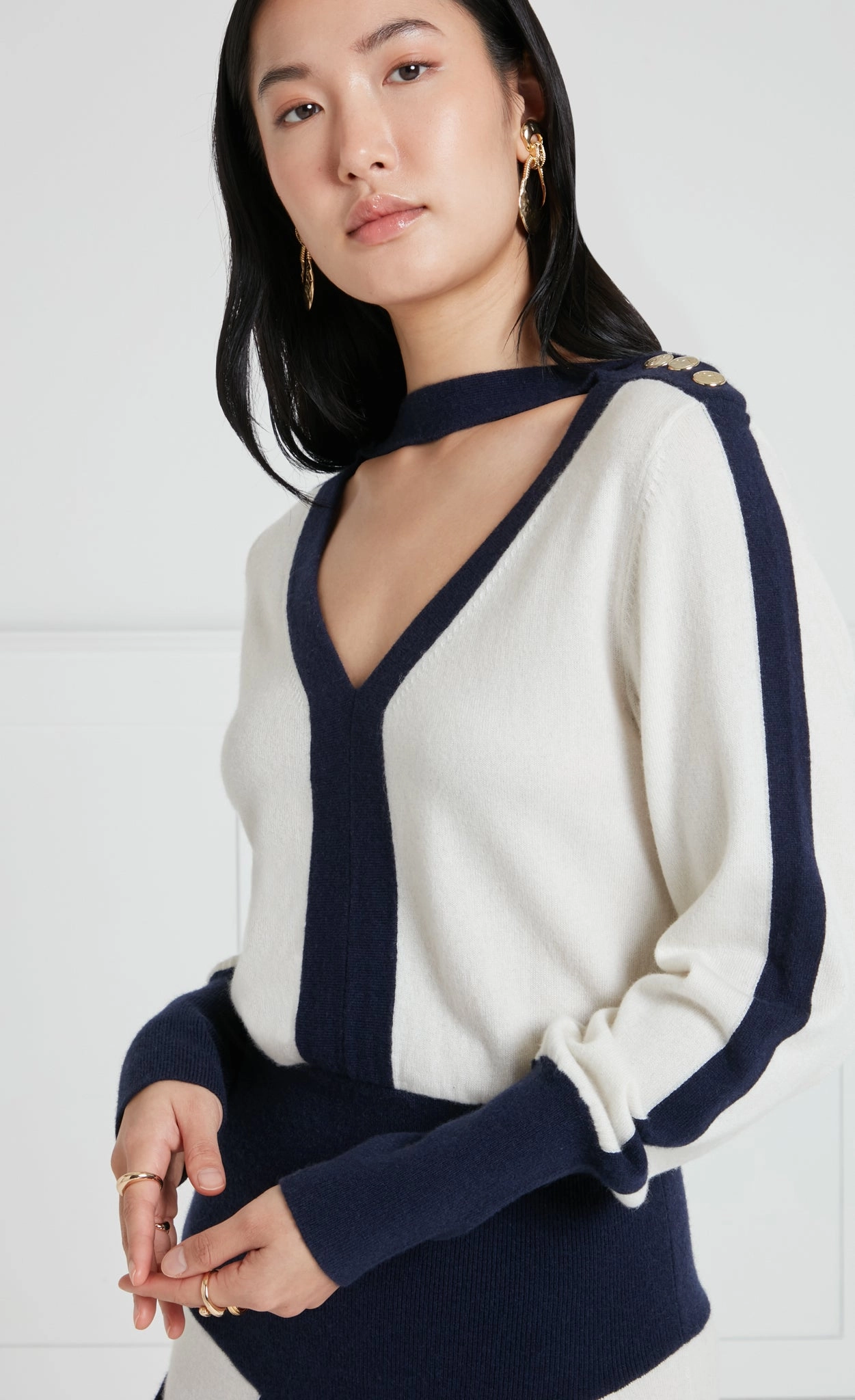 Bretton Knit Dress - Navy/Ivory