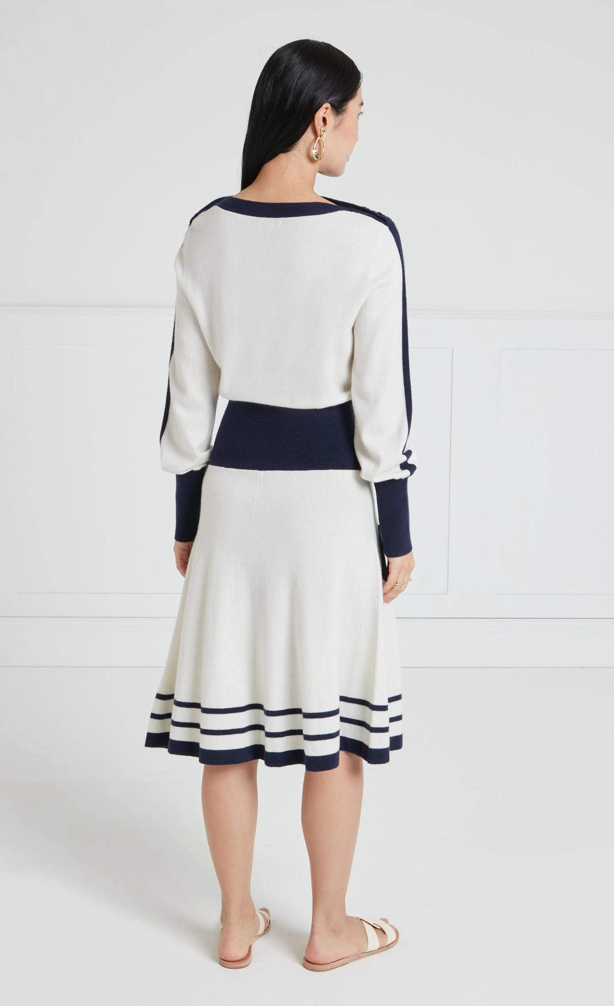 Bretton Knit Dress - Navy/Ivory