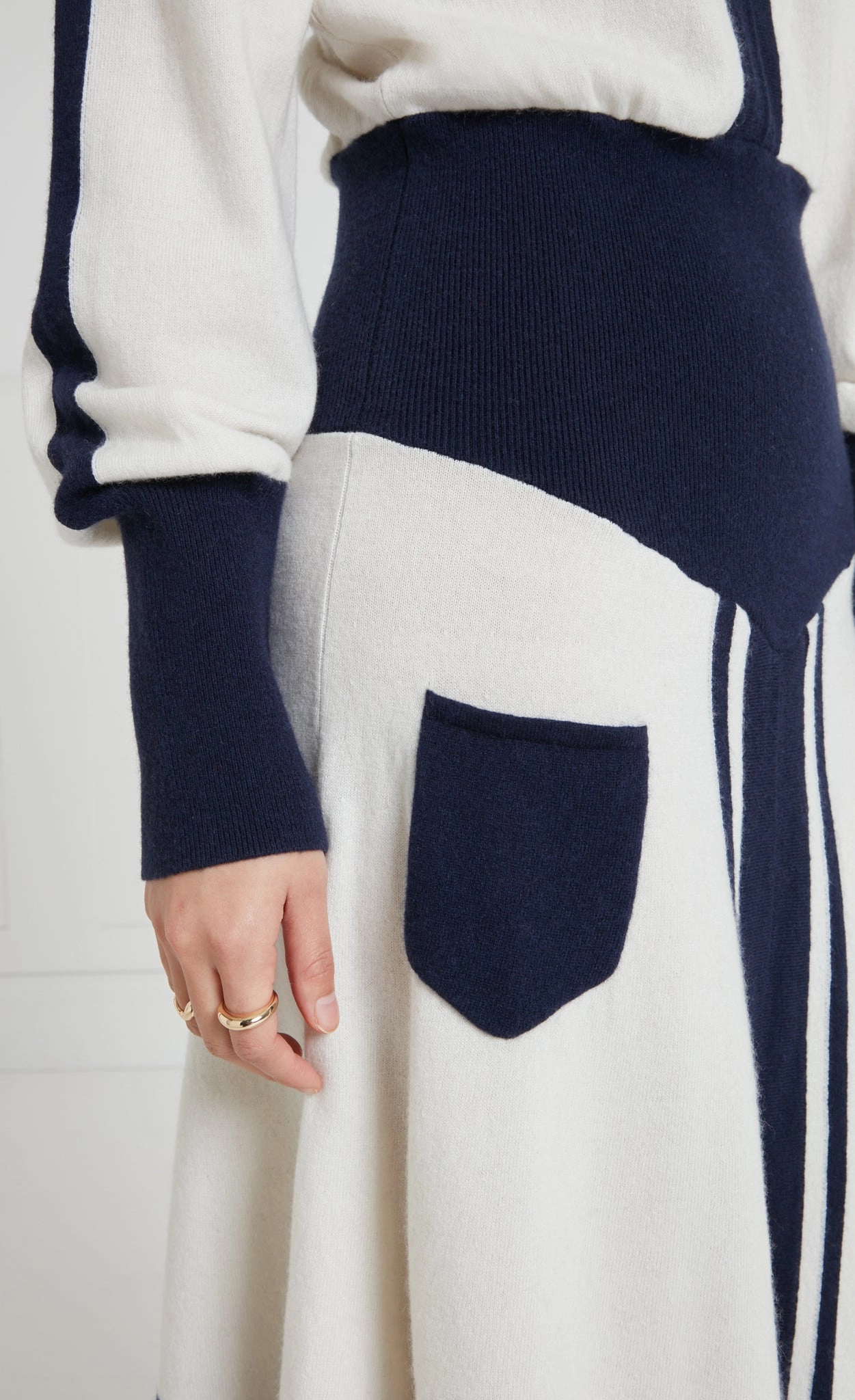Bretton Knit Dress - Navy/Ivory