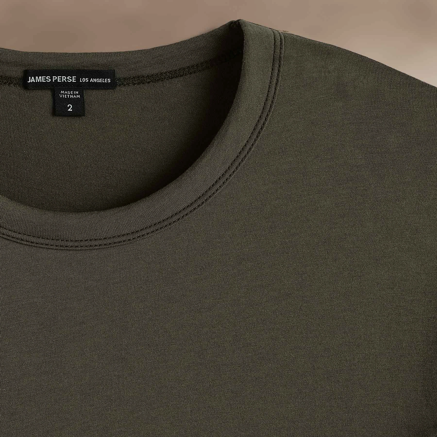 Brushed Lotus Long Sleeve Crew - Army Green