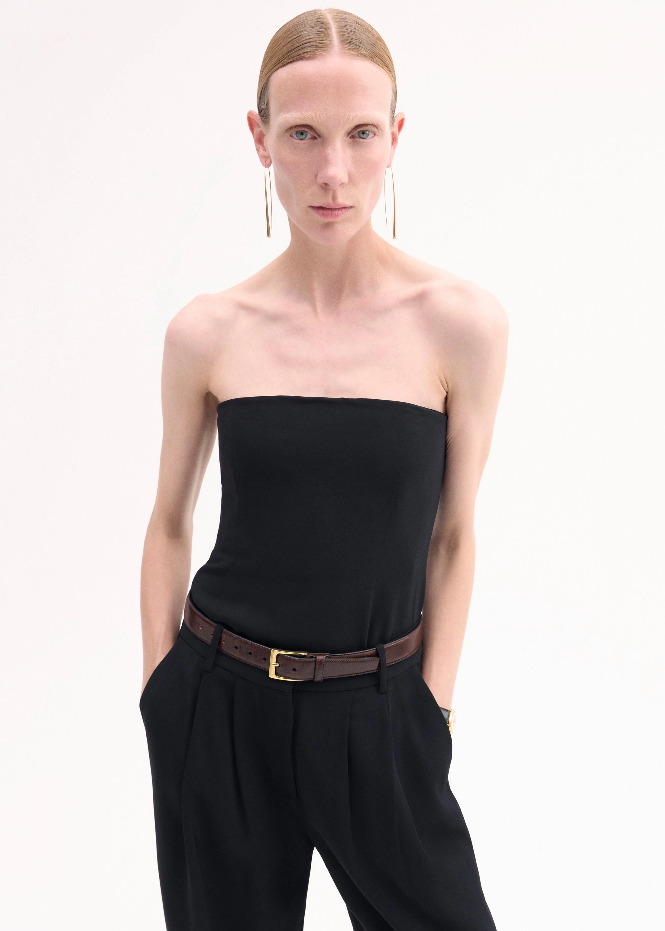 Bustier Top in Stretch Viscose - Black
