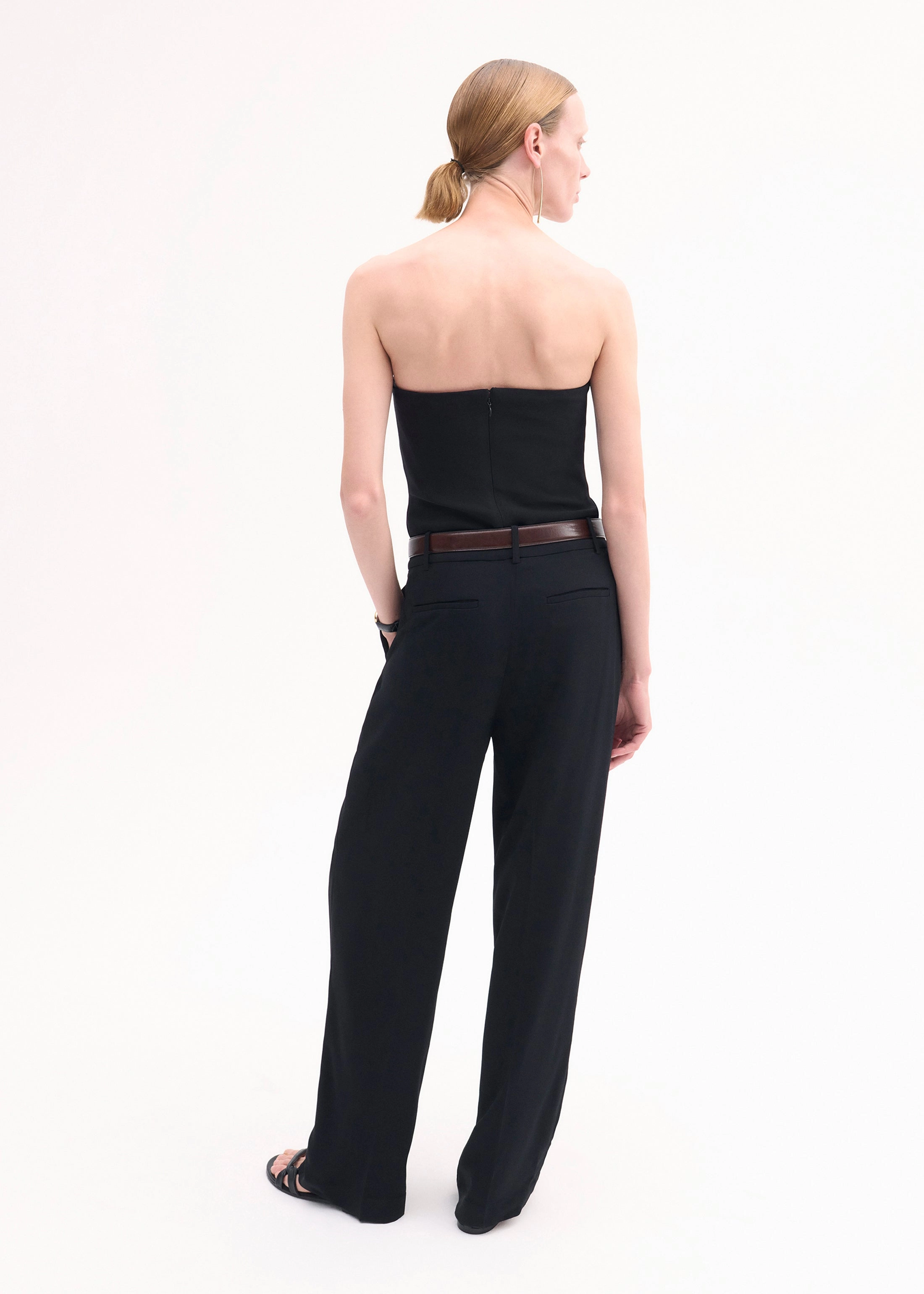 Bustier Top in Stretch Viscose - Black