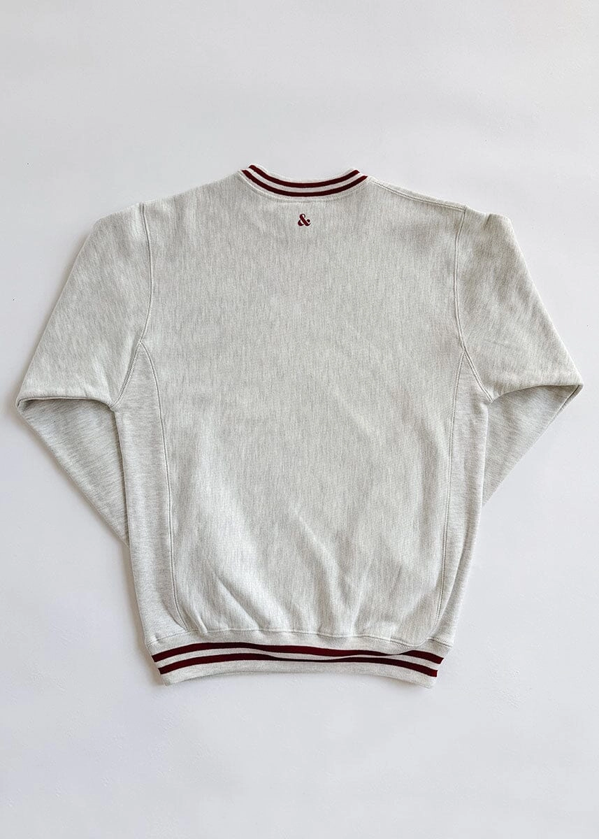 Chicago Champion Striped Rib Crewneck - Cardinal