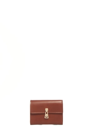 Compact Flat Wallet in Cognac Leather
