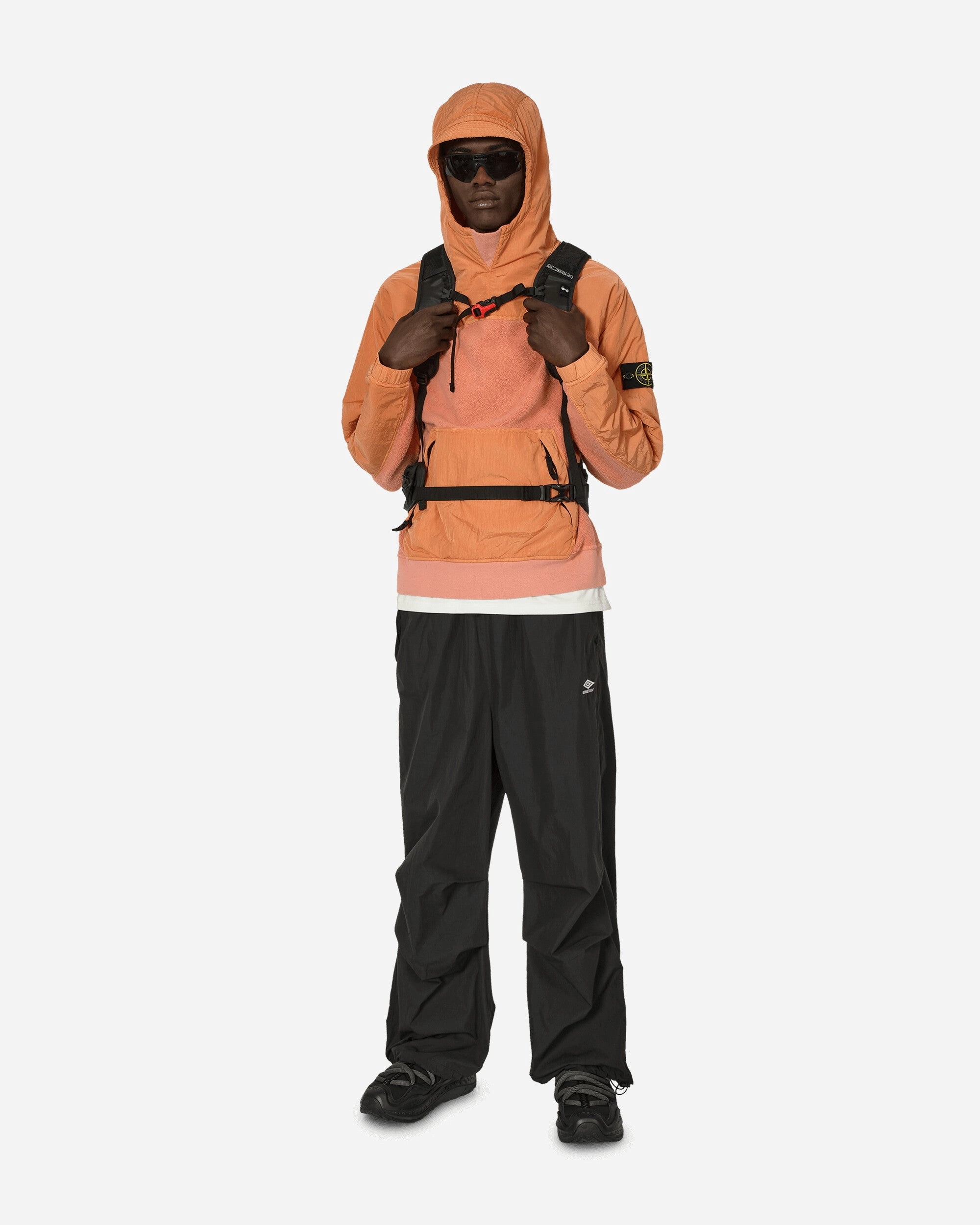 Cotton Pile Nylon-TC Hooded Sweatshirt Orange
