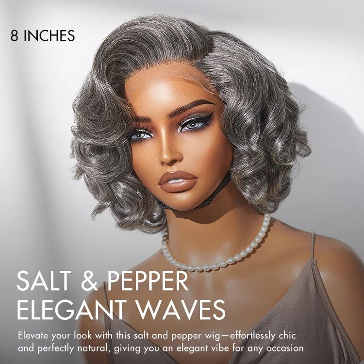 Crazy Wednesday | 1 SEC INSTALL WIG | Mature Boss Brown Ombre Highlight / Natural Black / Salt and Pepper Loose Wave Glueless Minimalist HD Lace Wig