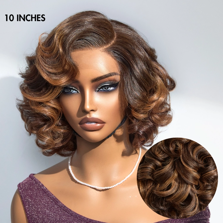 Crazy Wednesday | 1 SEC INSTALL WIG | Mature Boss Brown Ombre Highlight / Natural Black / Salt and Pepper Loose Wave Glueless Minimalist HD Lace Wig