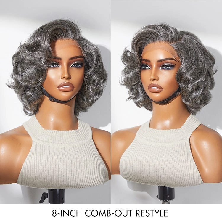 Crazy Wednesday | 1 SEC INSTALL WIG | Mature Boss Brown Ombre Highlight / Natural Black / Salt and Pepper Loose Wave Glueless Minimalist HD Lace Wig