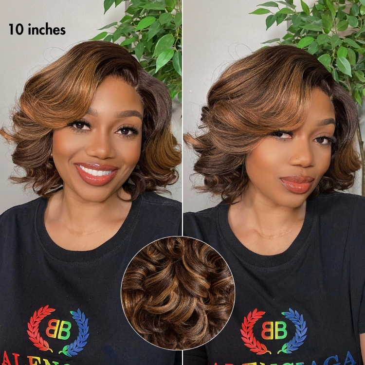 Crazy Wednesday | 1 SEC INSTALL WIG | Mature Boss Brown Ombre Highlight / Natural Black / Salt and Pepper Loose Wave Glueless Minimalist HD Lace Wig