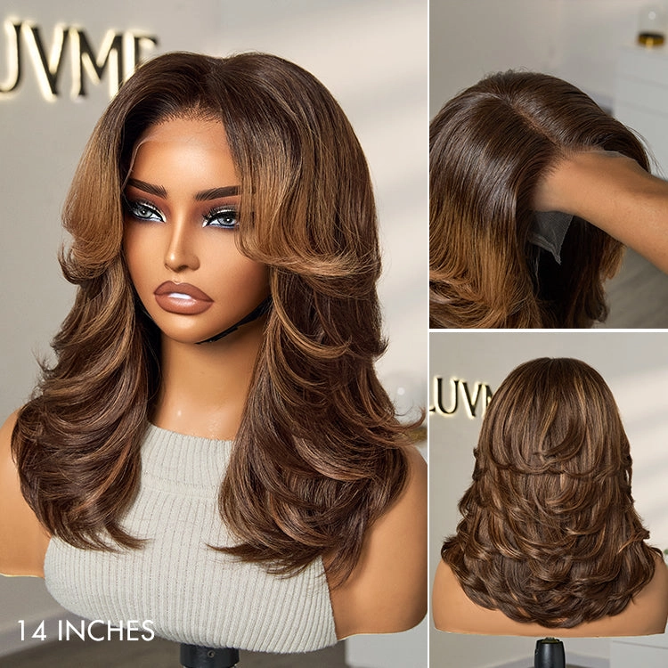 Crazy Wednesday | Effortlessly Chic Layered Haircut Wavy Glueless HD Minimalist Lace Short Wig
