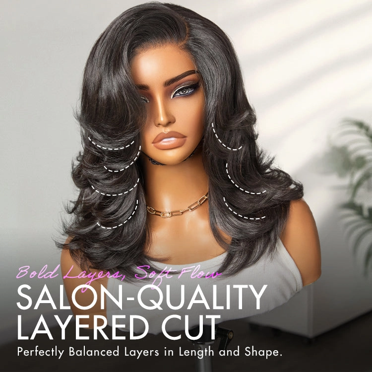 Crazy Wednesday | Effortlessly Chic Layered Haircut Wavy Glueless HD Minimalist Lace Short Wig