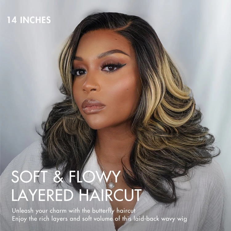 Crazy Wednesday | Honey Blonde Highlight Layered Cut Glueless Wig Minimalist HD Lace Human Hair Wig