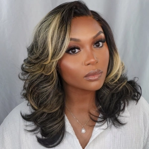 Crazy Wednesday | Honey Blonde Highlight Layered Cut Glueless Wig Minimalist HD Lace Human Hair Wig