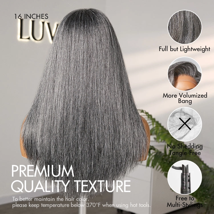 Crazy Wednesday | Salt and Pepper Straight Glueless Minimalist HD Lace T Part Grey Wig Pre-Cut Lace