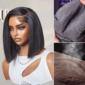 Crazy Wednesday | Silky Blunt Cut Bob Snugfit Glueless Minimalist HD Lace Short Wig Pre-Cut Lace