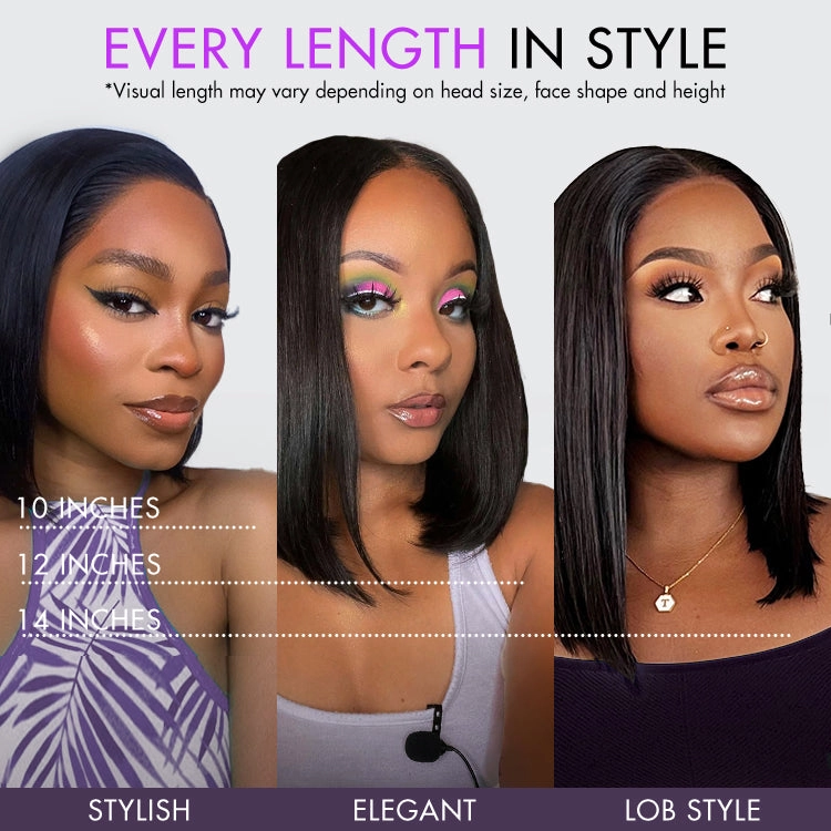 Crazy Wednesday | Silky Blunt Cut Bob Snugfit Glueless Minimalist HD Lace Short Wig Pre-Cut Lace