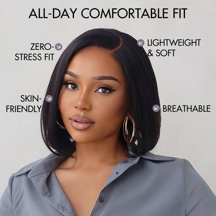 Crazy Wednesday | Silky Blunt Cut Bob Snugfit Glueless Minimalist HD Lace Short Wig Pre-Cut Lace