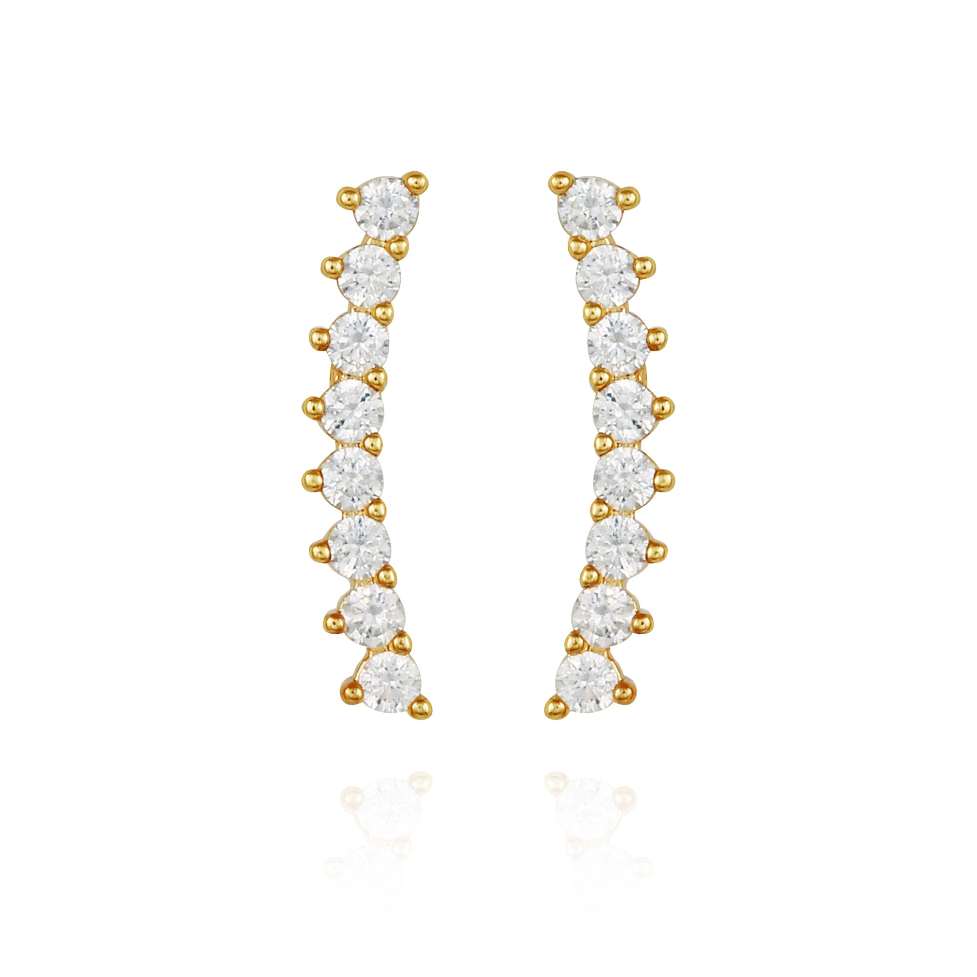 Cubic Zirconia Climber Earrings