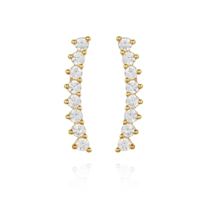 Cubic Zirconia Climber Earrings