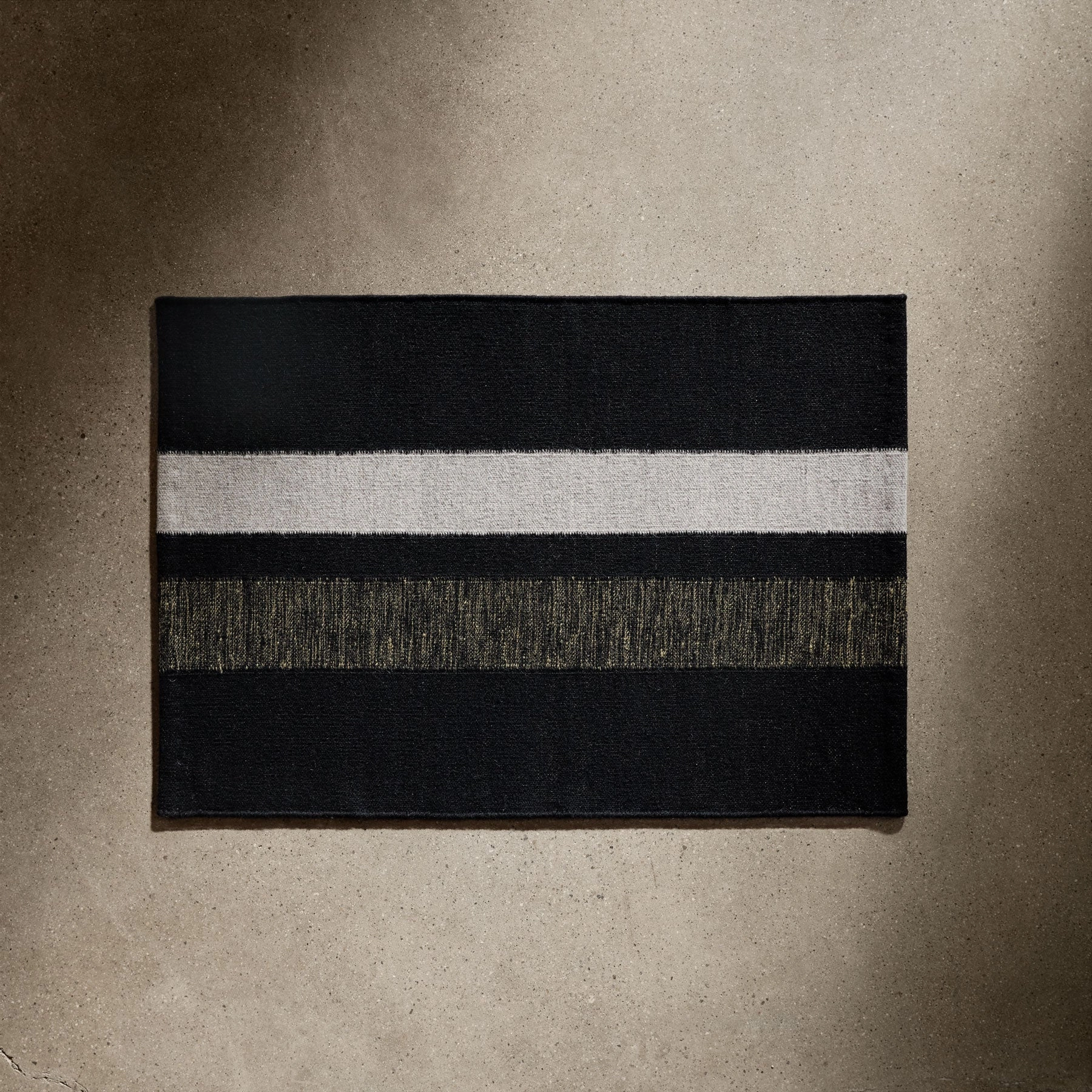 Double Stripe Entry Mat - Black/Black Marle/Pearl Grey