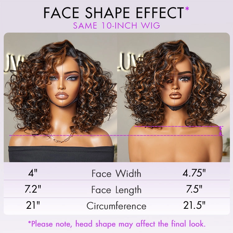 Effortless Elegance Copper Highlight / Natural Black Bouncy Curly Wig Minimalist HD Lace Glueless Wig Pre-Cut Lace