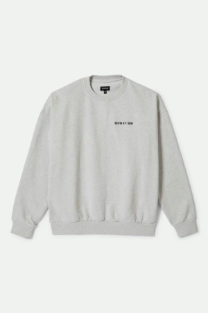 Embroidered Heavyweight Oversized Crew - Heather Grey Ash