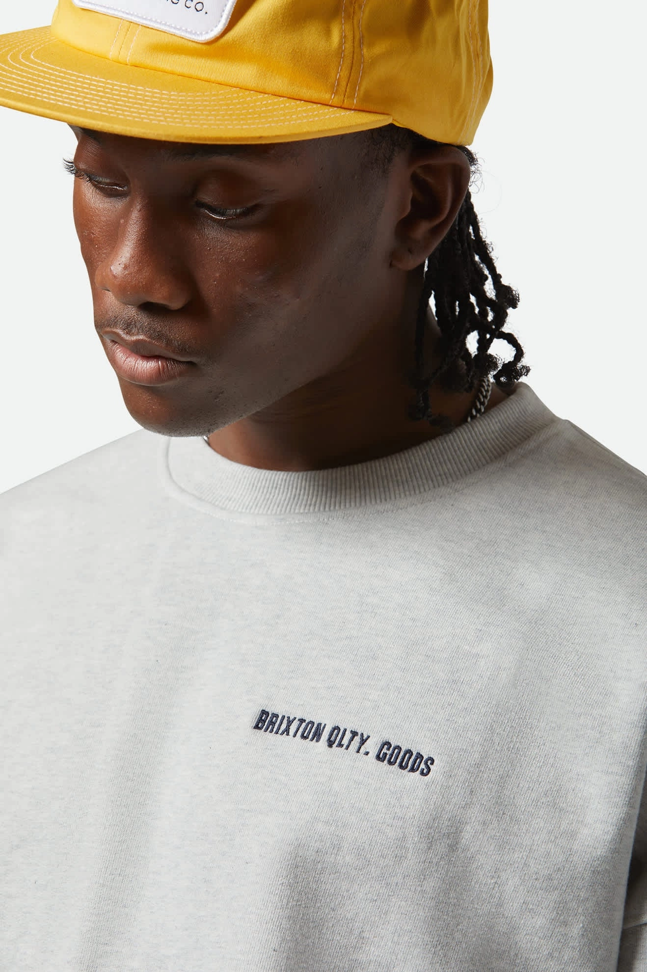 Embroidered Heavyweight Oversized Crew - Heather Grey Ash