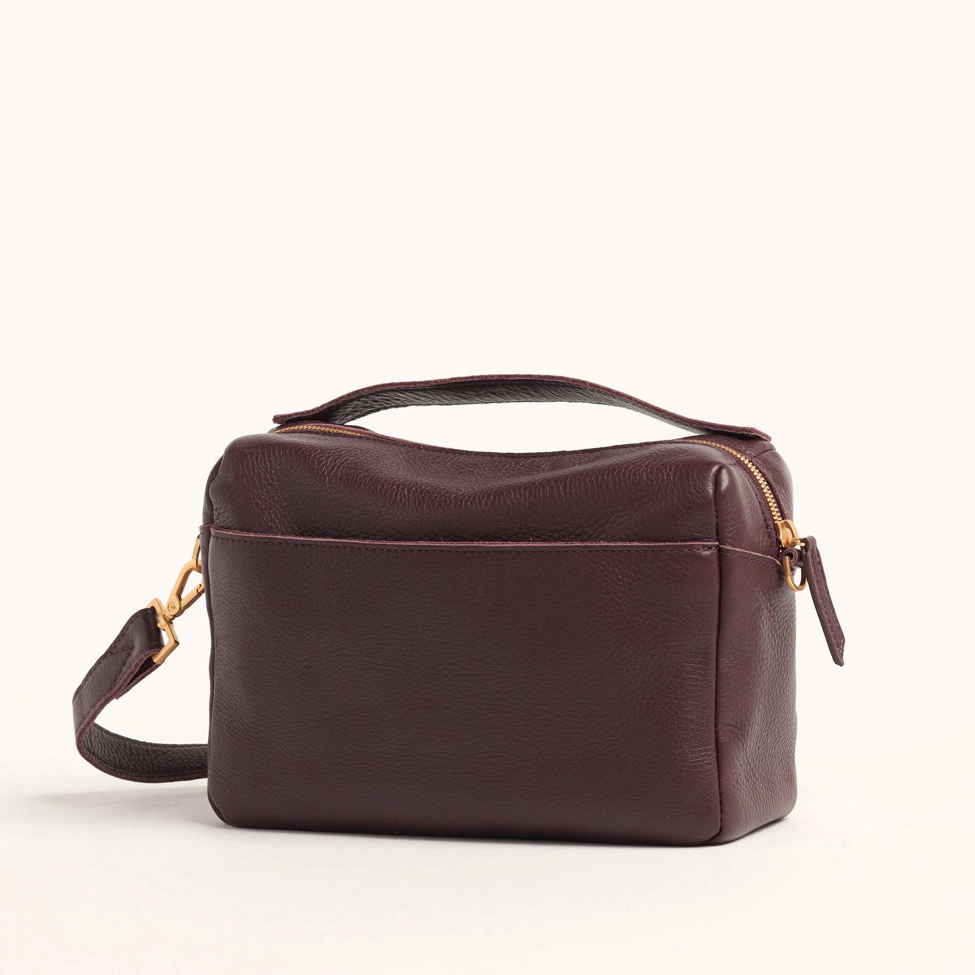 Evan Crossbody | Cabernet Pebble/Brushed Gold | Med