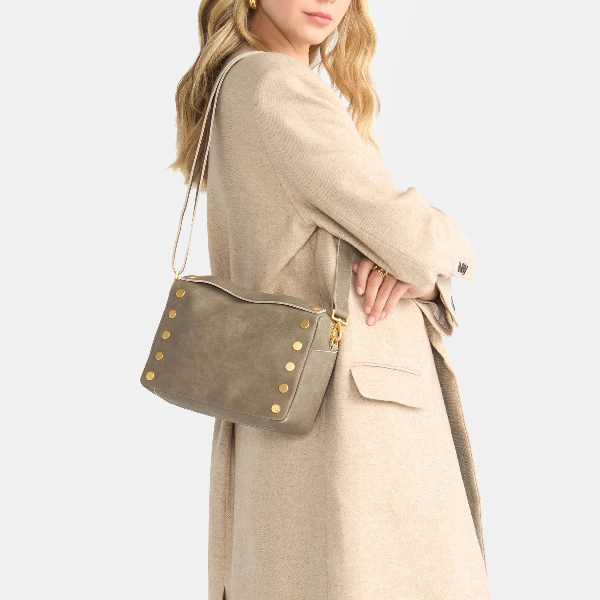 Evan Crossbody | Pewter/Brushed Gold | Med