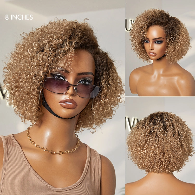 Exclusive Sale | Trendy Short Cut Curly Minimalist HD Lace Glueless Side Part Wig 100% Human Hair