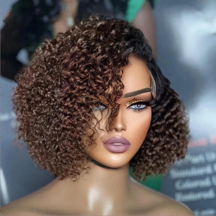 Exclusive Sale | Trendy Short Cut Curly Minimalist HD Lace Glueless Side Part Wig 100% Human Hair