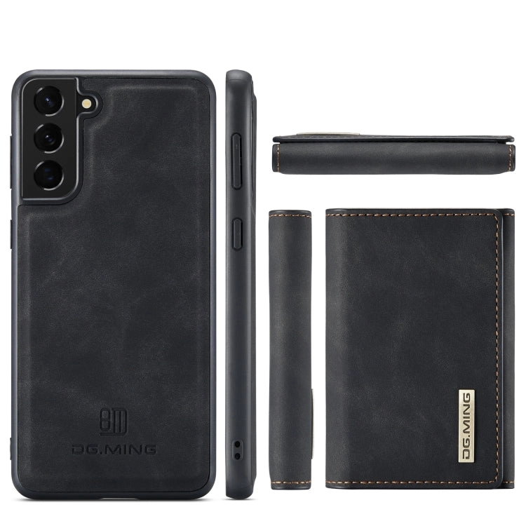 For Samsung Galaxy S21  DG.MING M1 Series 3-Fold Multi Card Wallet   Magnetic Back Cover Shockproof
