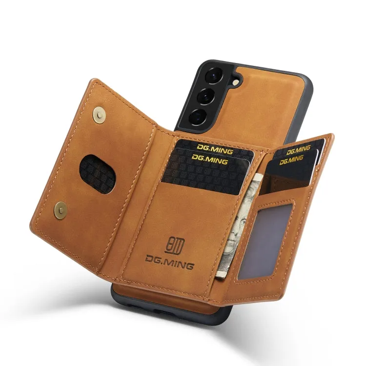 For Samsung Galaxy S21  DG.MING M2 Series 3-Fold Multi Card Bag   Magnetic Back Cover Shockproof