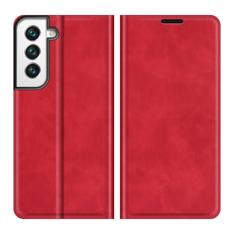 For Samsung Galaxy S22 5G Retro-skin Business Magnetic Suction Leather Case with Holder  Card