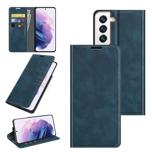 For Samsung Galaxy S22 5G Retro-skin Business Magnetic Suction Leather Case with Holder  Card