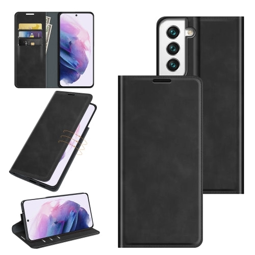 For Samsung Galaxy S22 5G Retro-skin Business Magnetic Suction Leather Case with Holder  Card