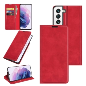 For Samsung Galaxy S22 5G Retro-skin Business Magnetic Suction Leather Case with Holder  Card